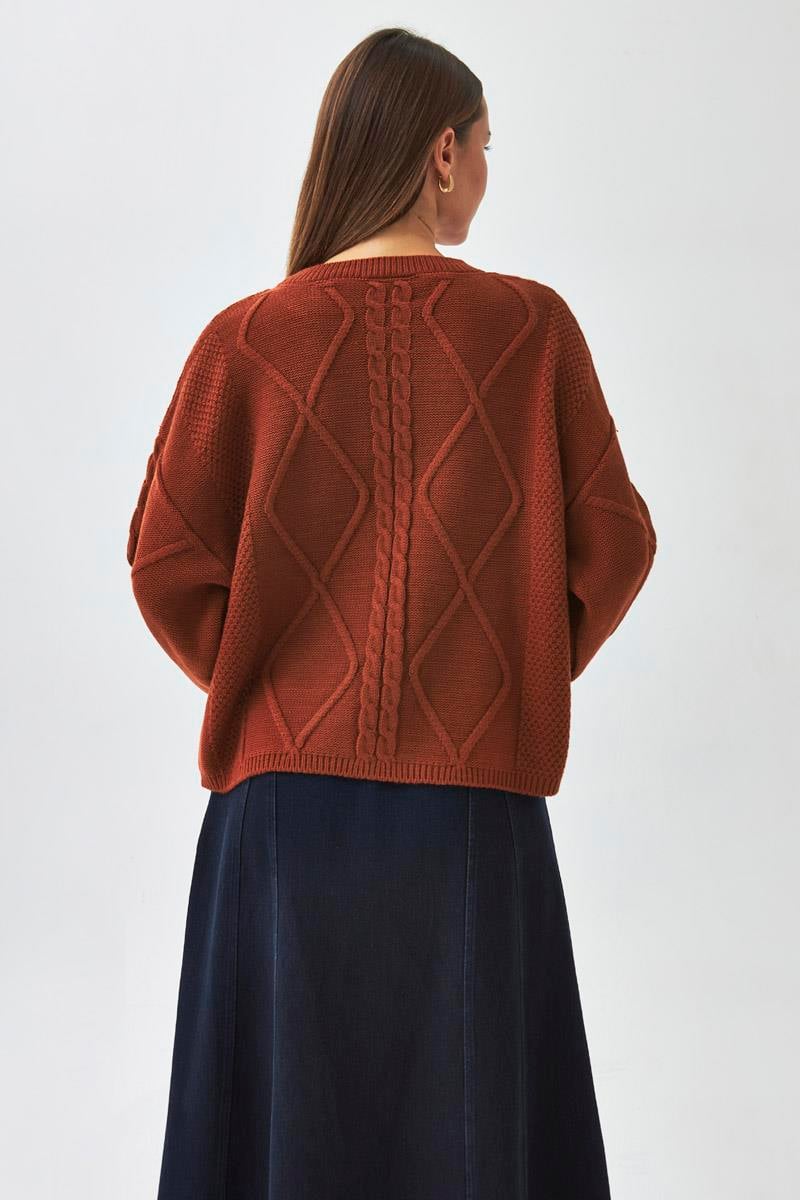 Baklava Örgü Kazak Kiremit