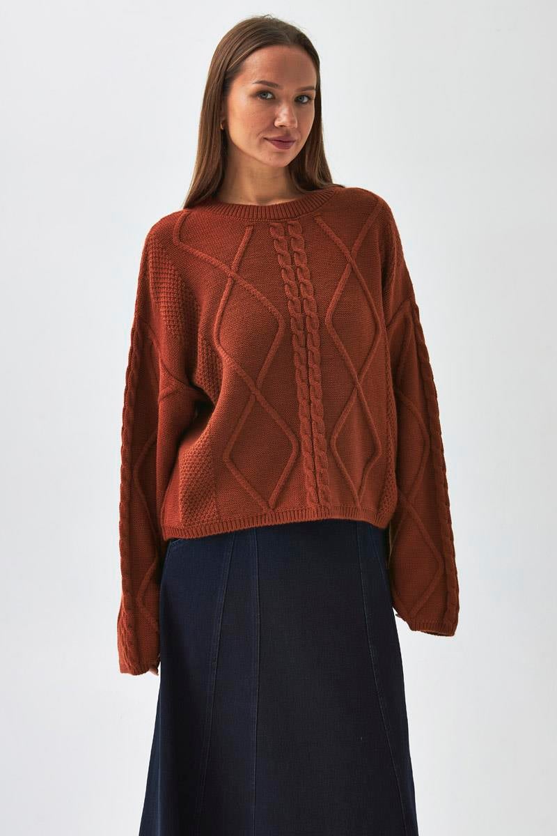 Baklava Örgü Kazak Kiremit