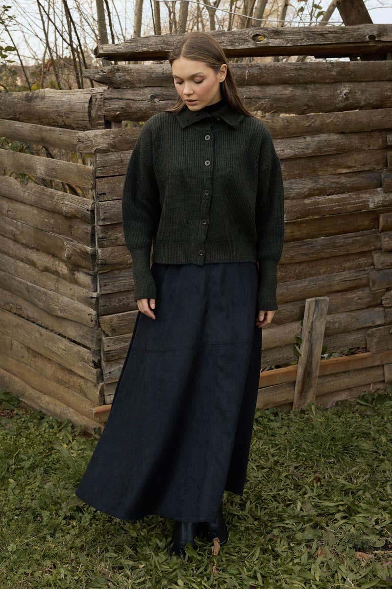 Balıkçı Yaka Hırka Haki