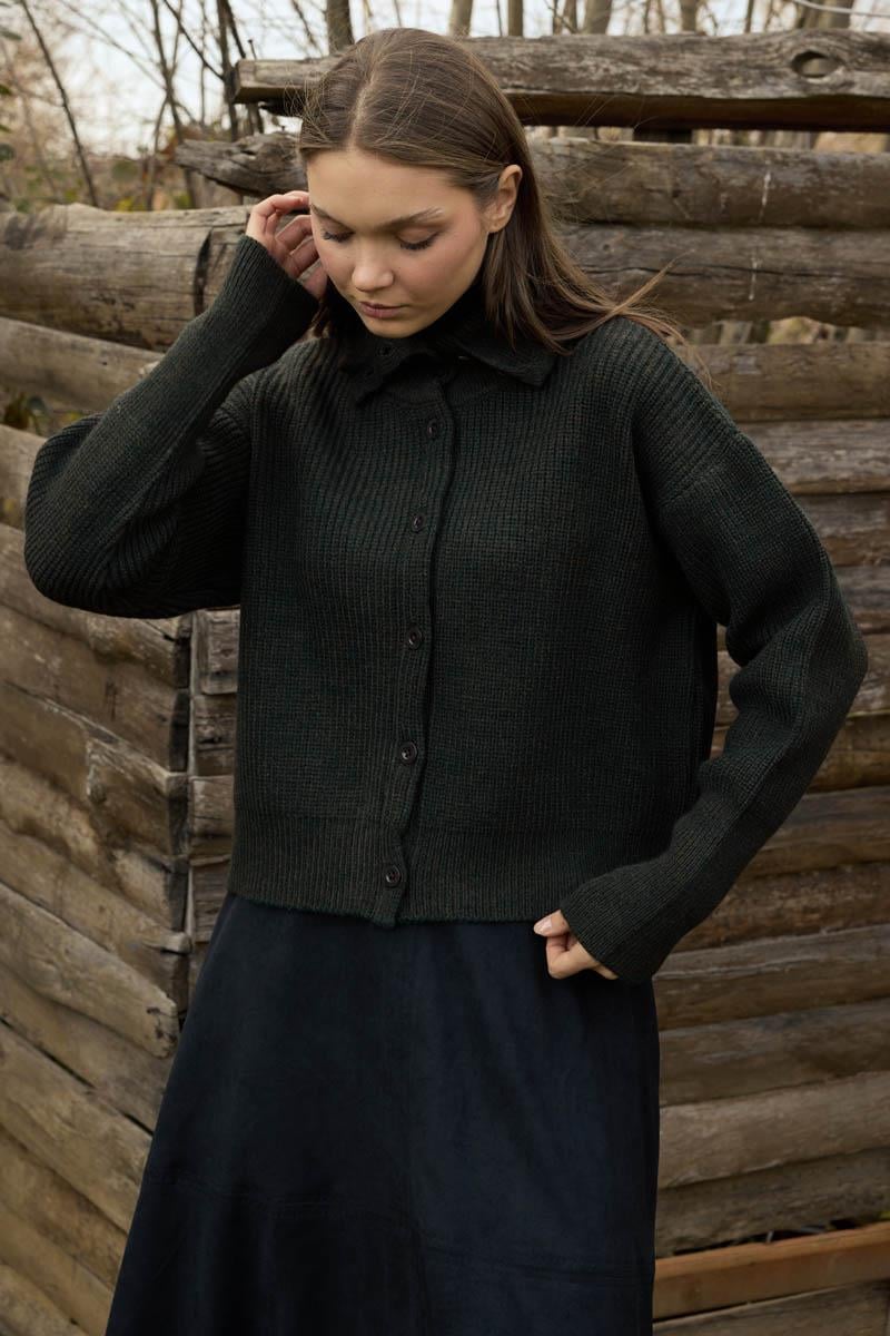 Balıkçı Yaka Hırka Haki