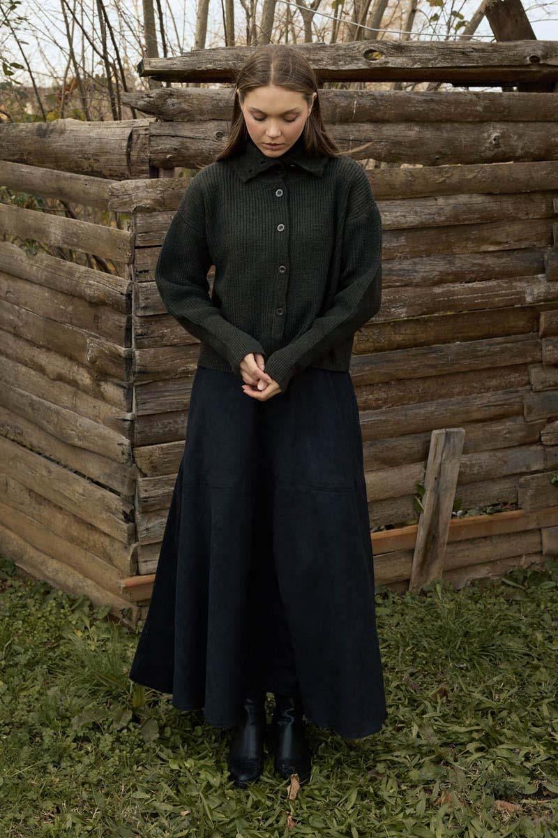 Balıkçı Yaka Hırka Haki