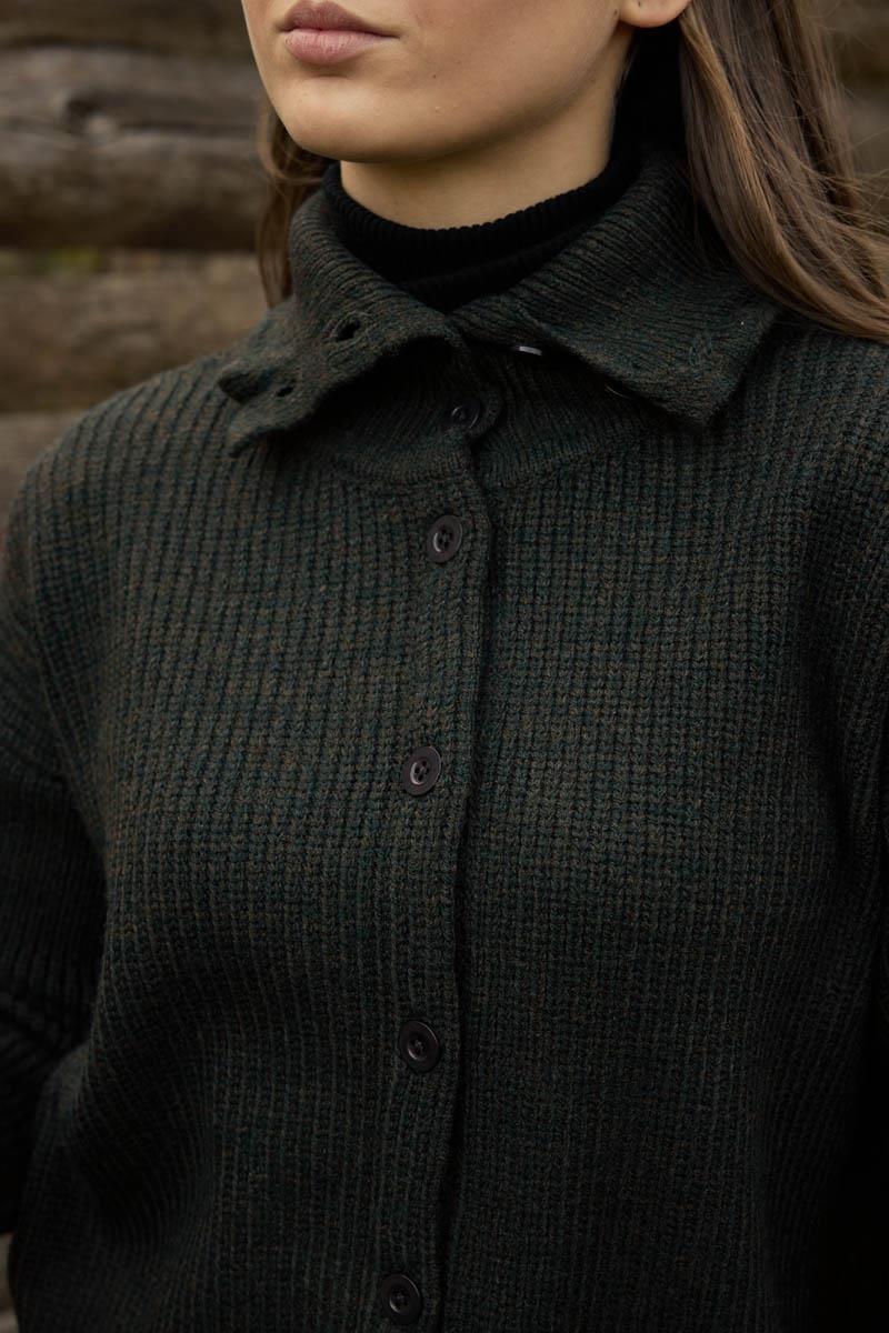 Balıkçı Yaka Hırka Haki