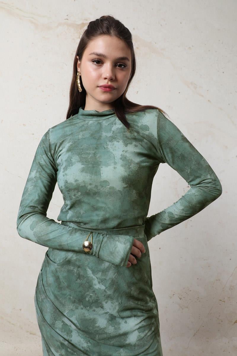 Batik Desenli Body Mint
