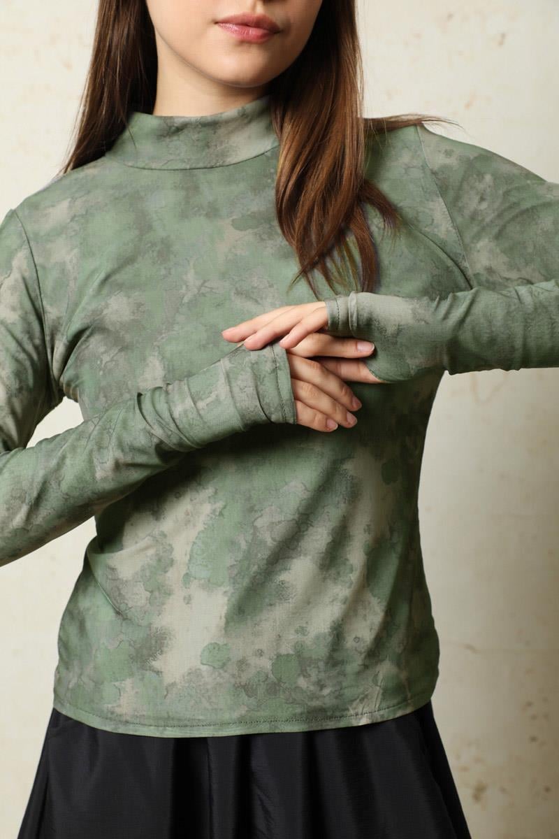 Batik Desenli Body Yeşil