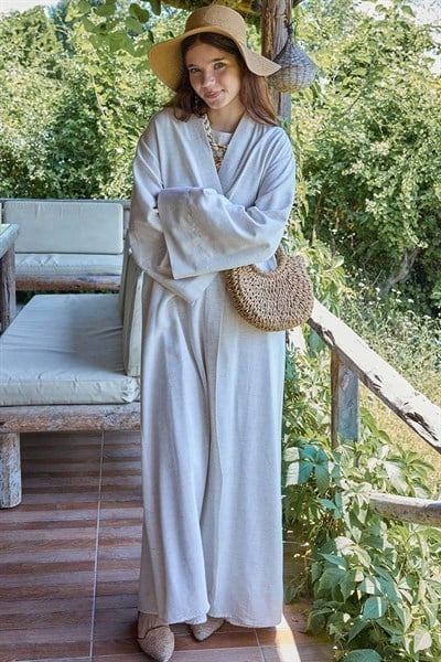 Belden Bağlamalı Abaya