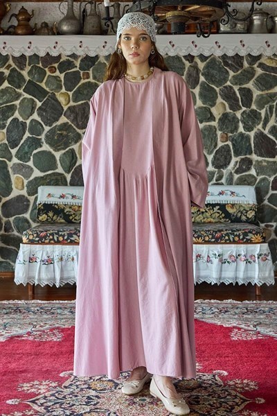 Belden Bağlamalı Abaya