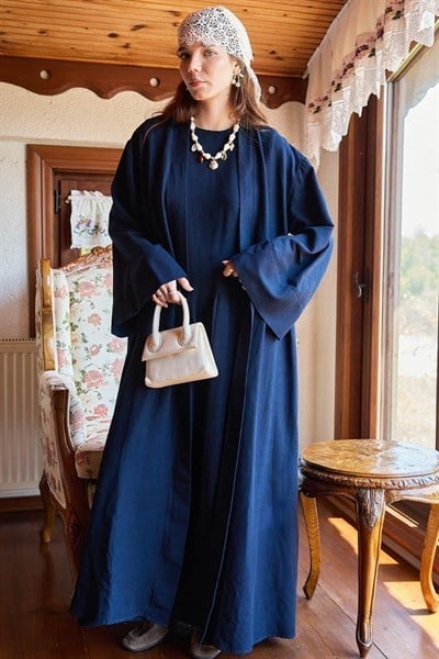 Belden Bağlamalı Abaya