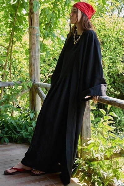 Belden Bağlamalı Abaya