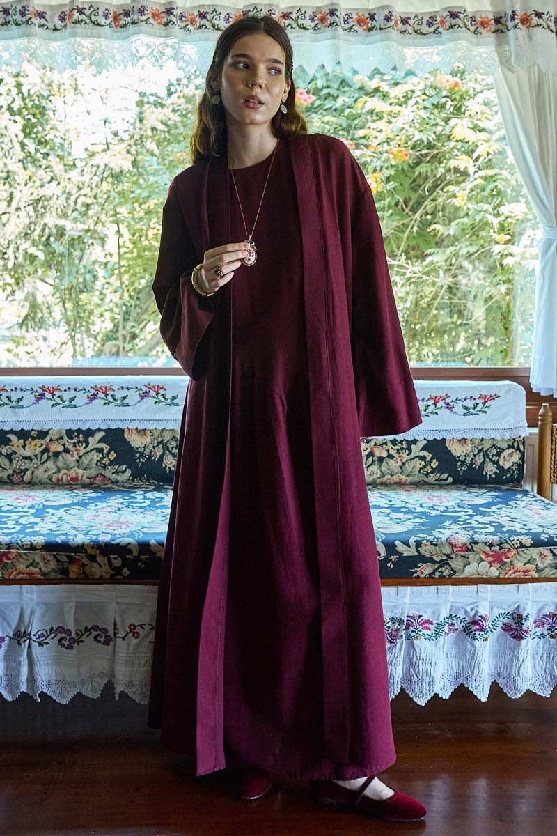 Belden Bağlamalı Abaya