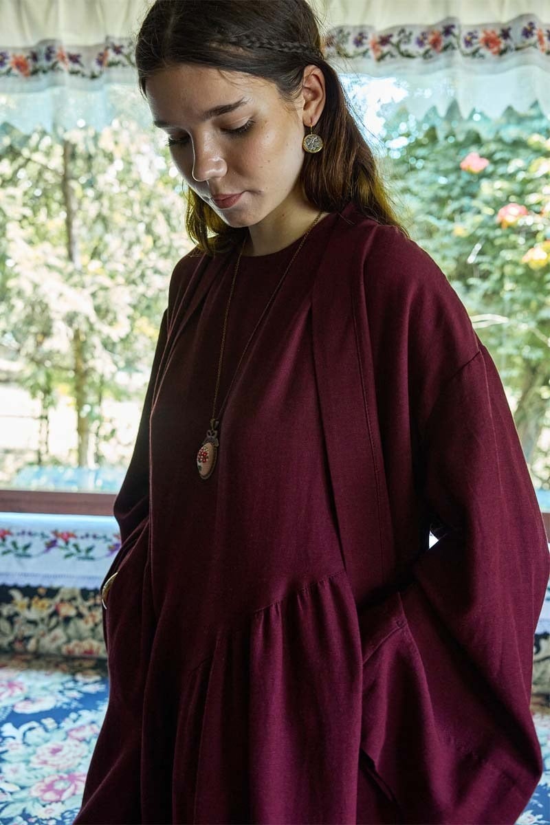 Belden Bağlamalı Abaya