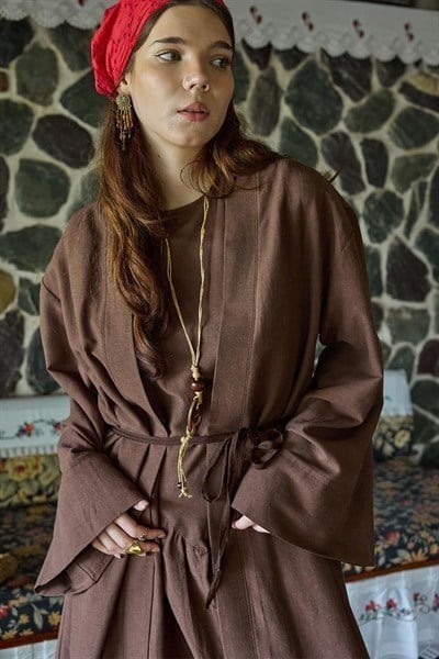 Belden Bağlamalı Abaya