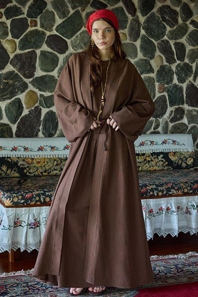 Belden Bağlamalı Abaya