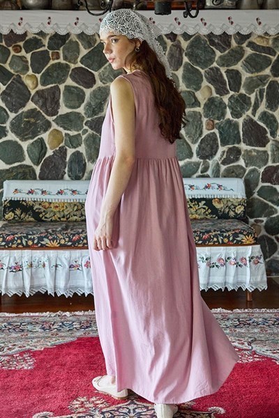Belden Büzgülü Sıfır Kol Elbise