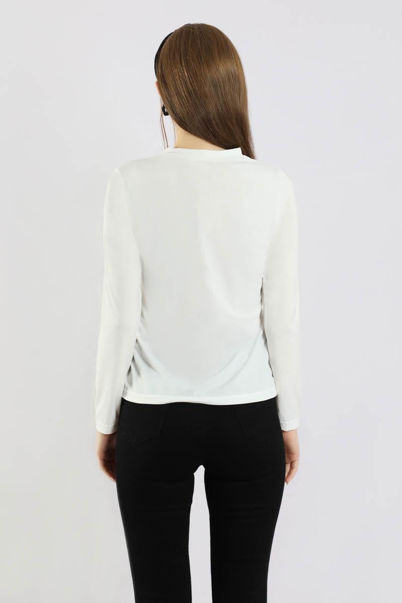 Bisiklet Yaka Body Ekru