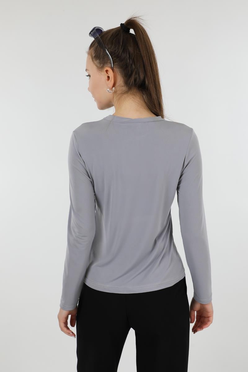 Bisiklet Yaka Body Gri