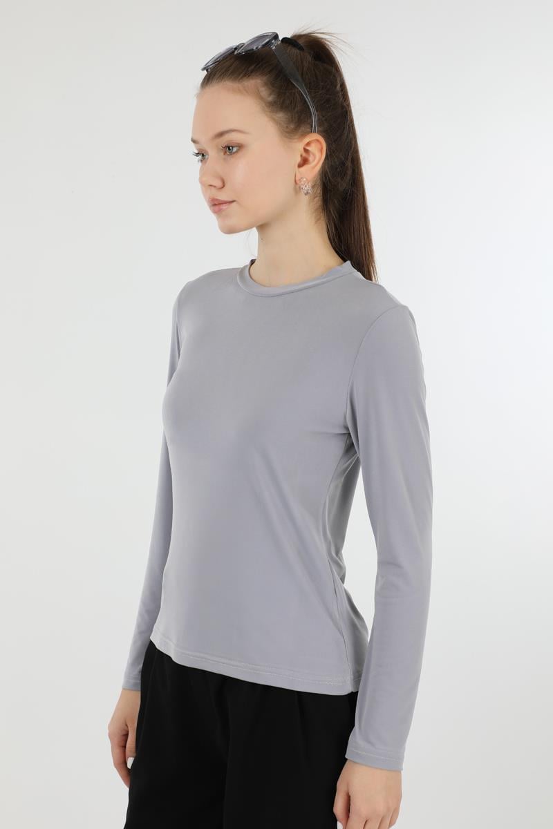 Bisiklet Yaka Body Gri