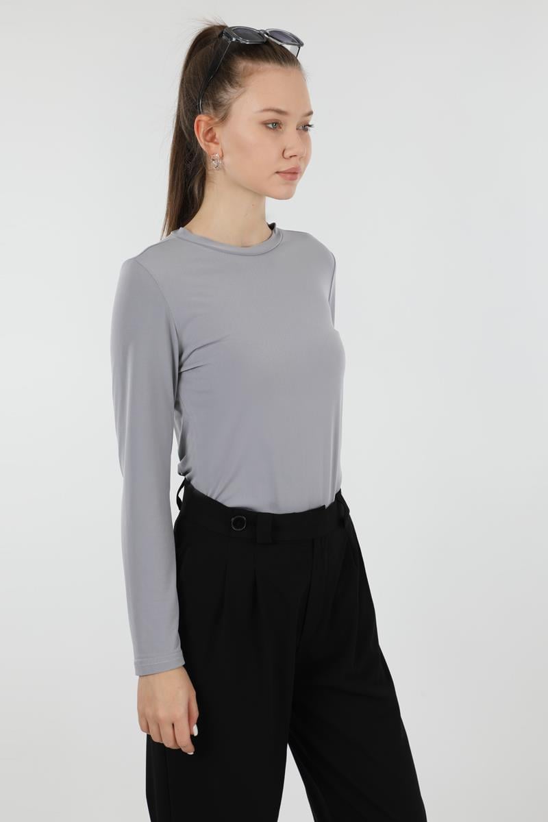 Bisiklet Yaka Body Gri