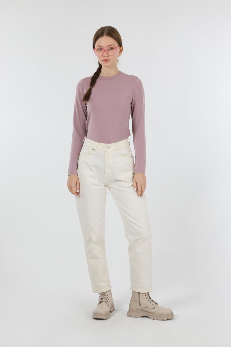 Bisiklet Yaka Body Gül Kurusu