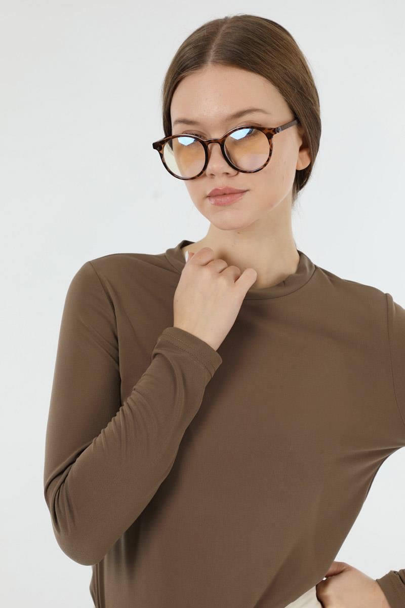 Bisiklet Yaka Body Kahve