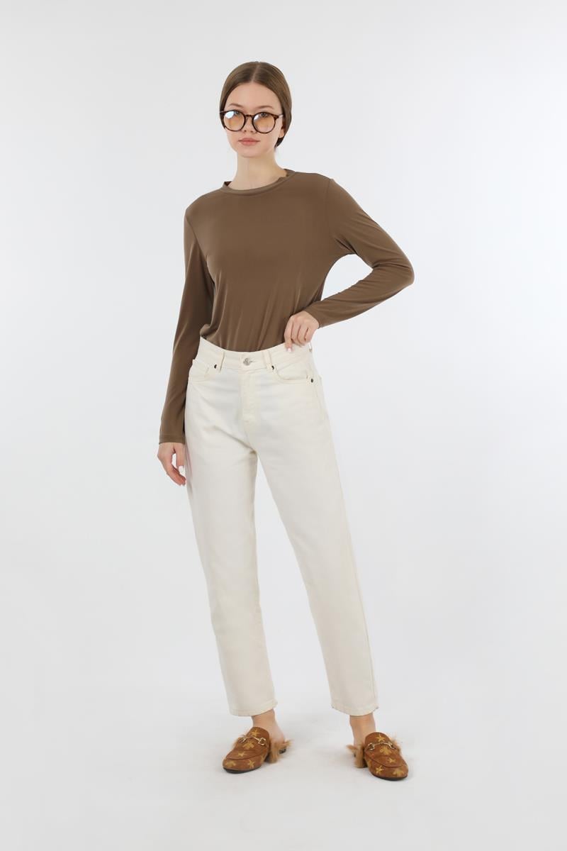 Bisiklet Yaka Body Kahve