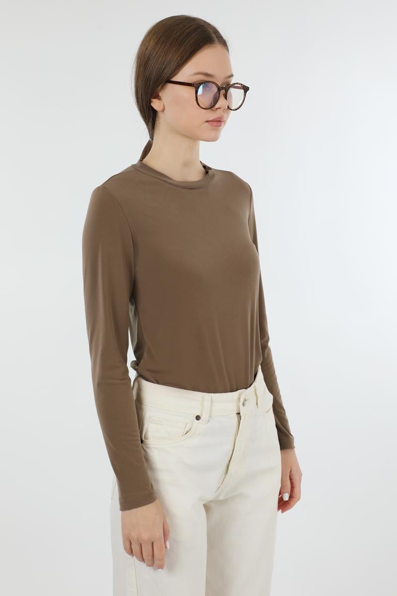 Bisiklet Yaka Body Kahve