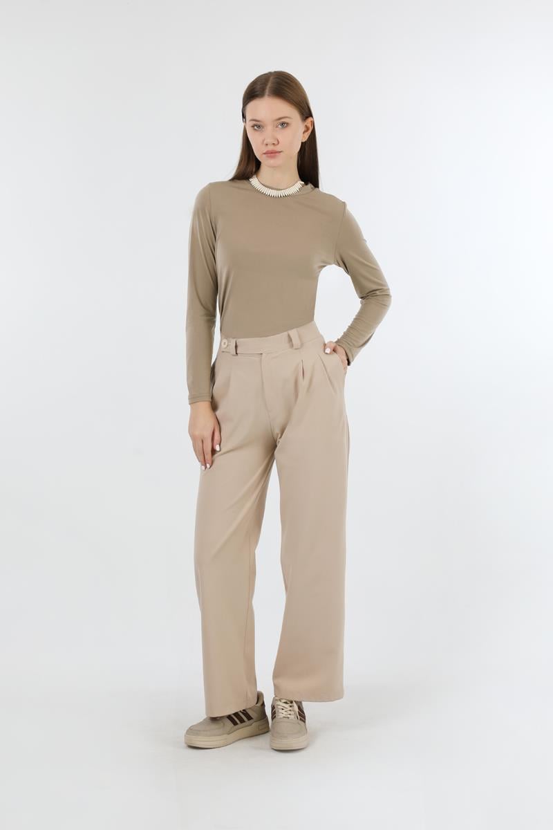 Bisiklet Yaka Body Koyu Taş