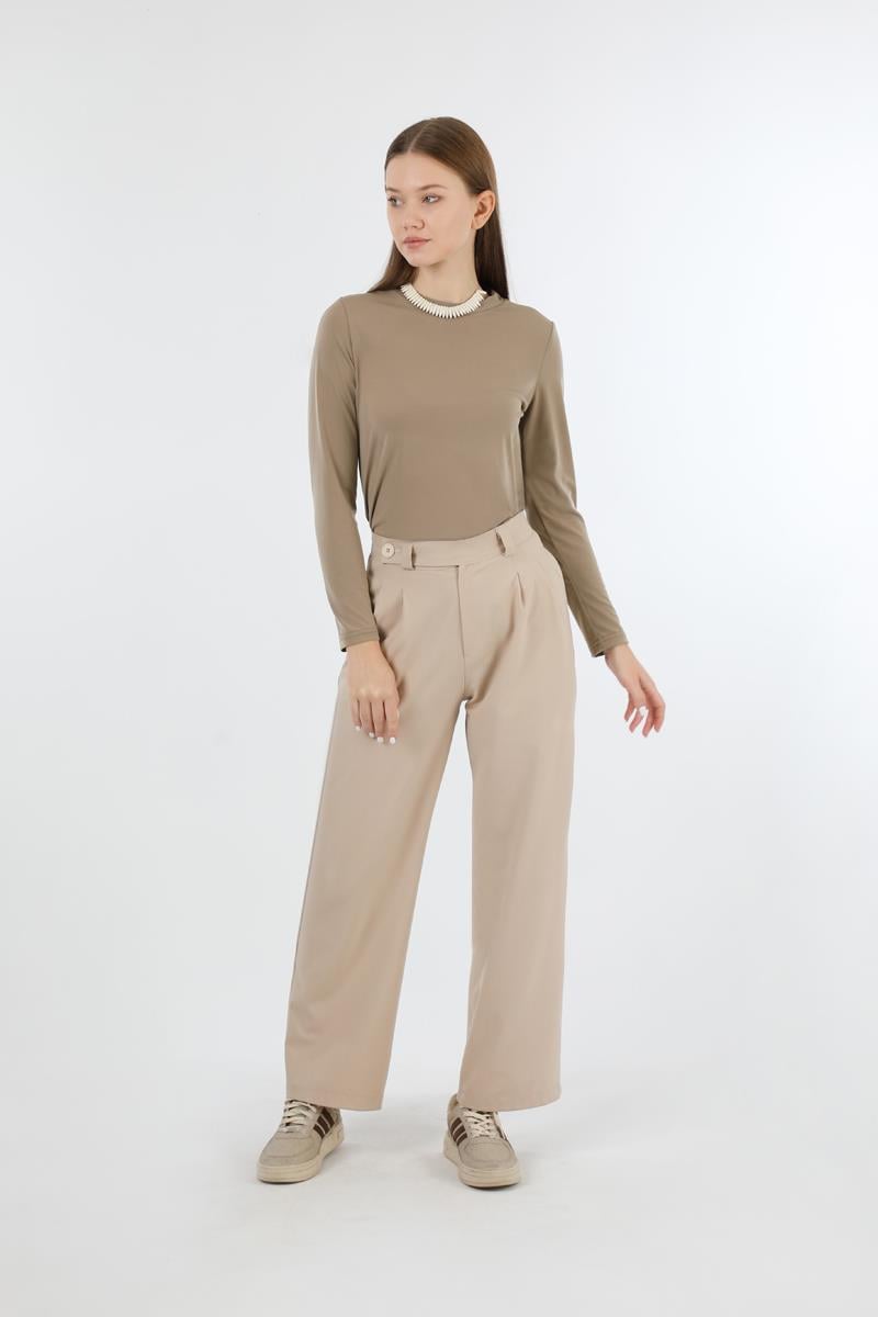 Bisiklet Yaka Body Koyu Taş