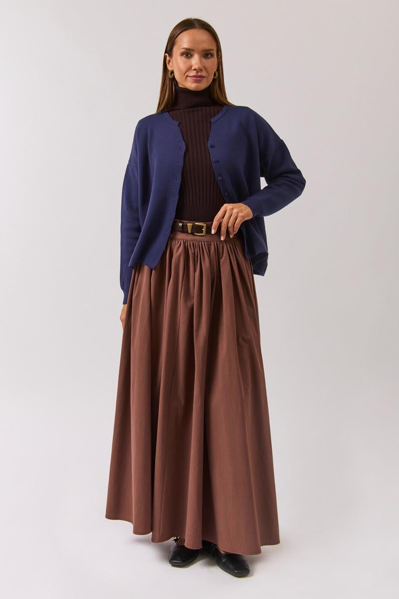 Bisiklet Yaka Premium Triko Hırka Lacivert