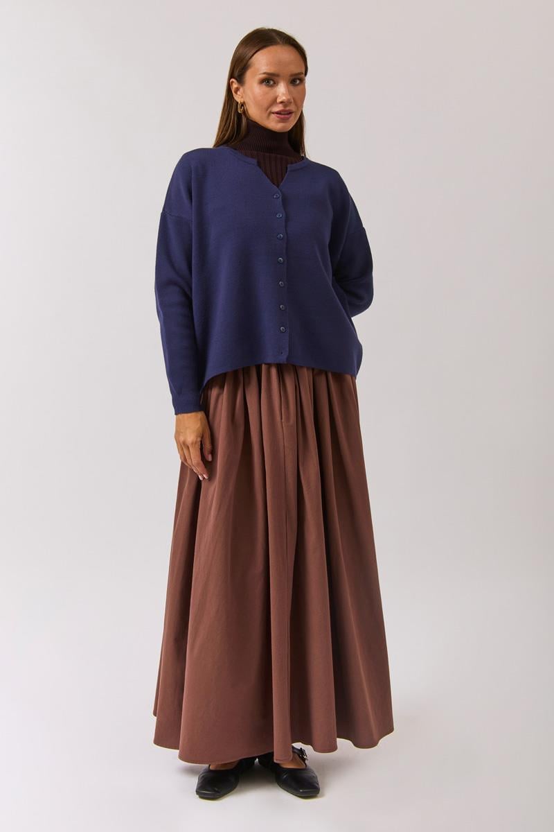 Bisiklet Yaka Premium Triko Hırka Lacivert