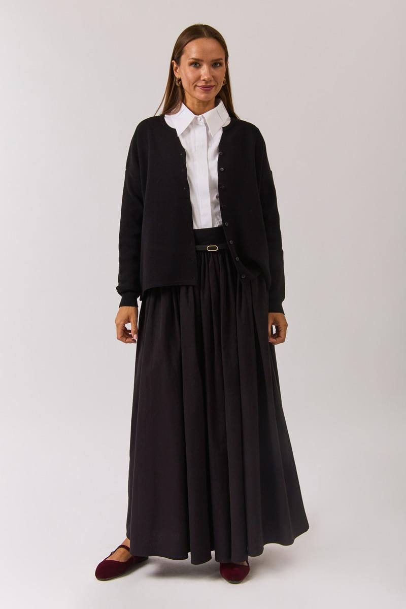 Bisiklet Yaka Premium Triko Hırka Siyah