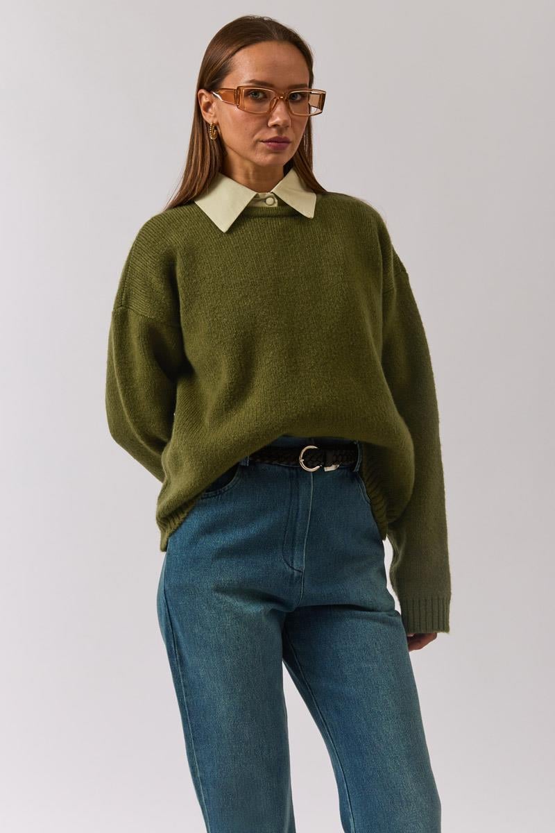 Biyeli Oversize Kazak Haki