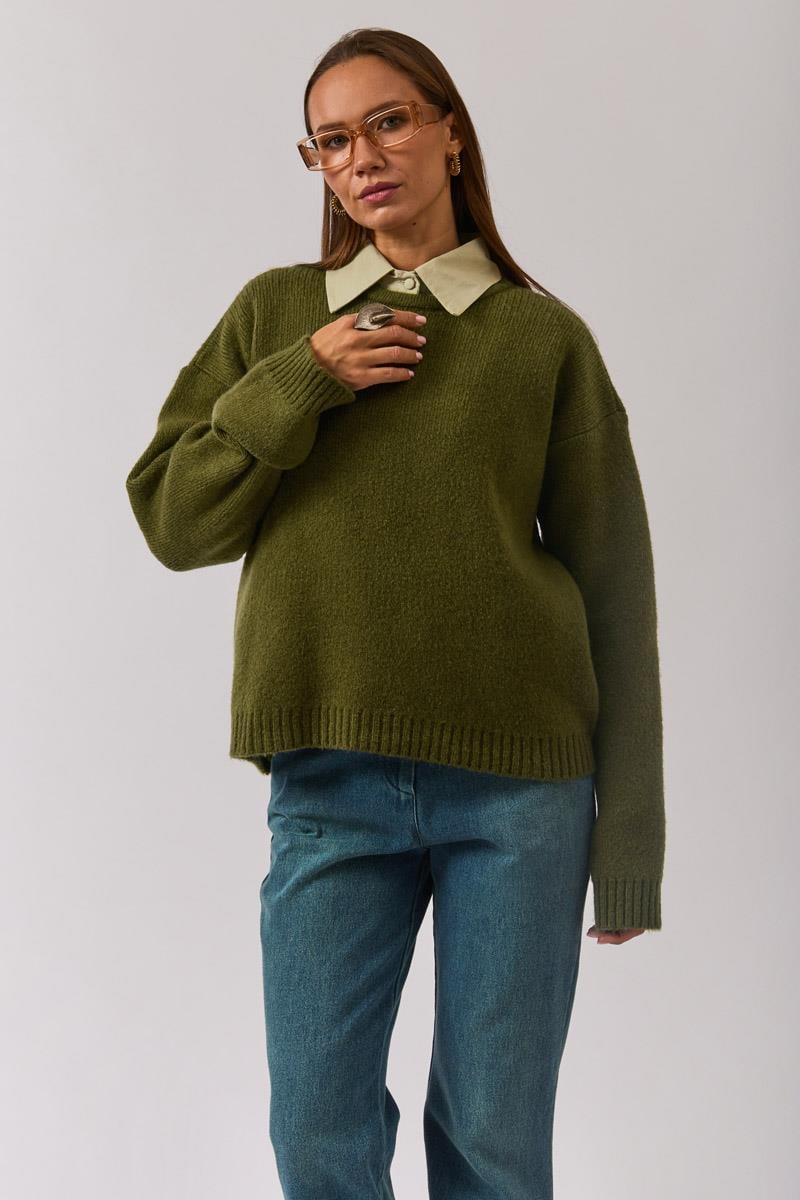 Biyeli Oversize Kazak Haki