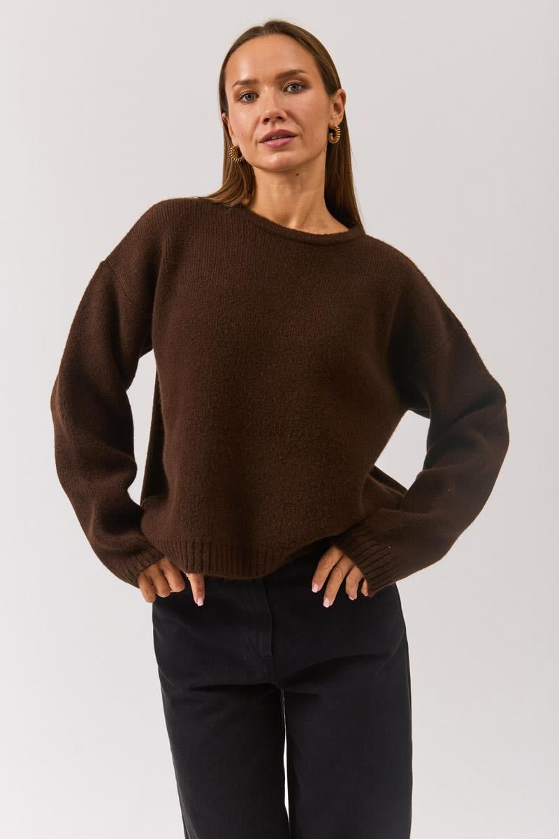 Biyeli Oversize Kazak Kahverengi