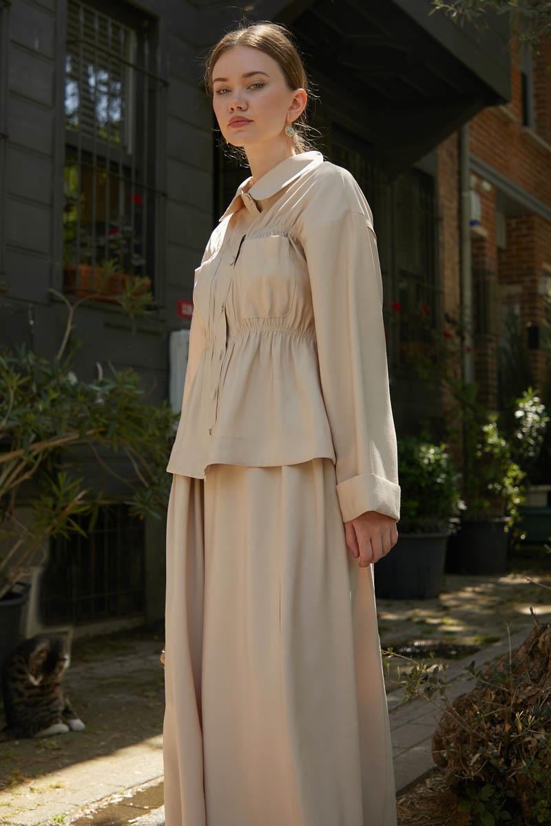 Büzgülü Etek Takım Taş