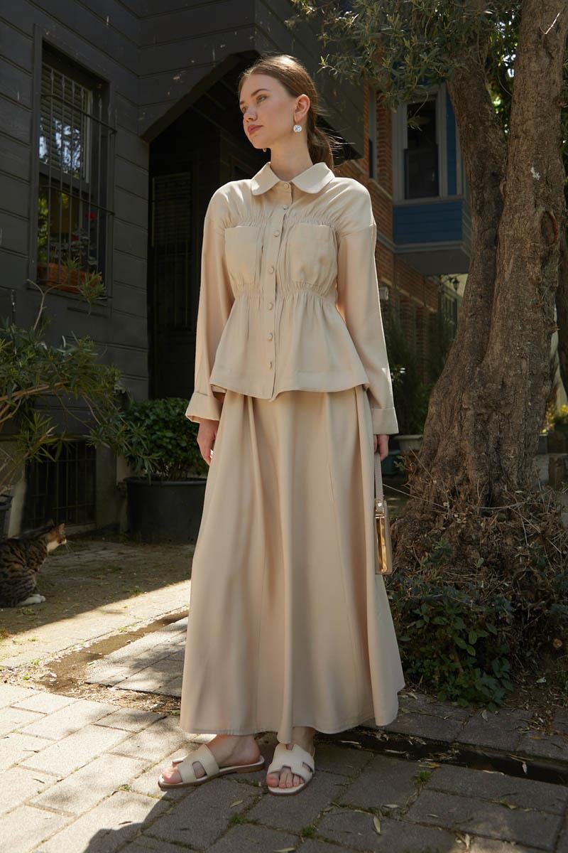 Büzgülü Etek Takım Taş