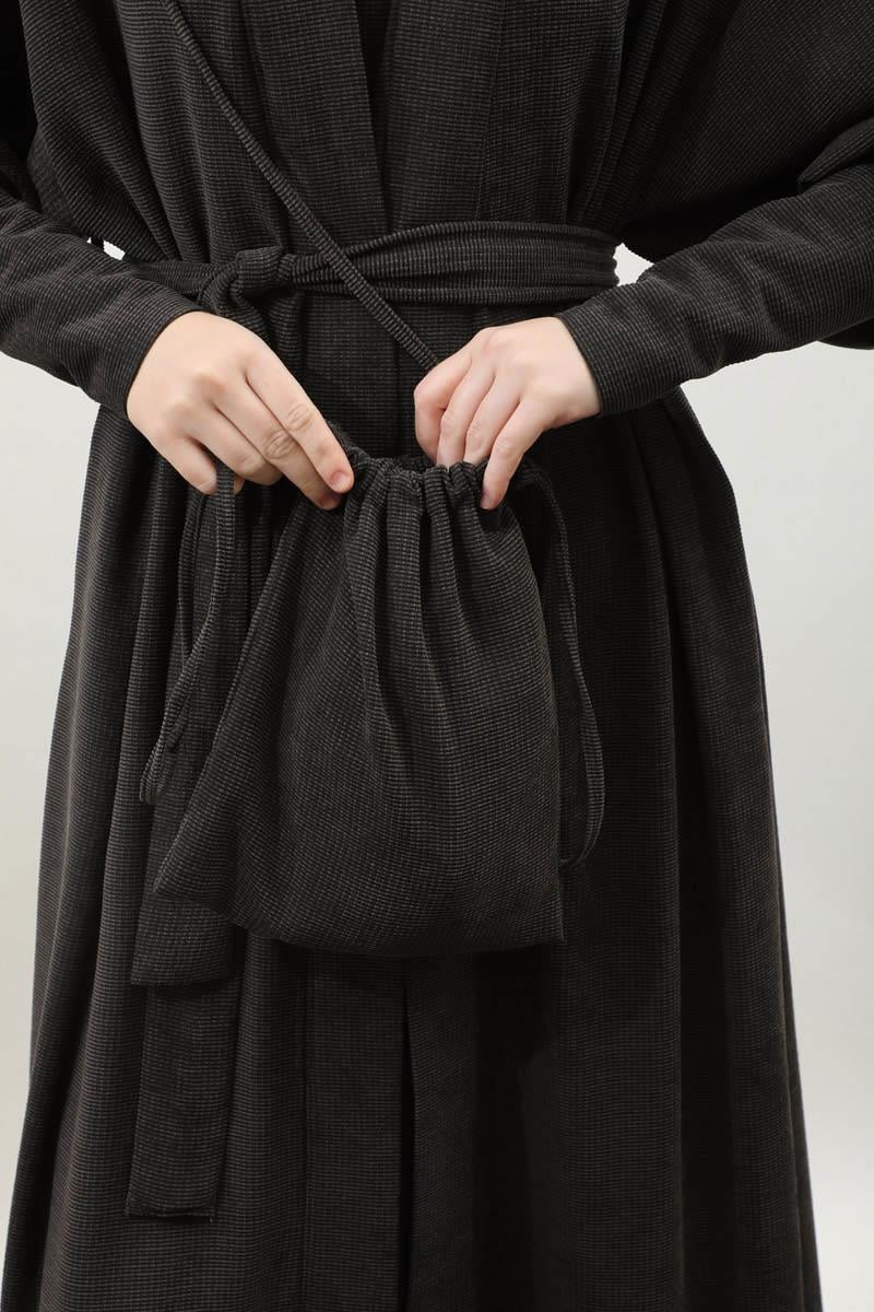Çantalı Abaya Takım Antrasit