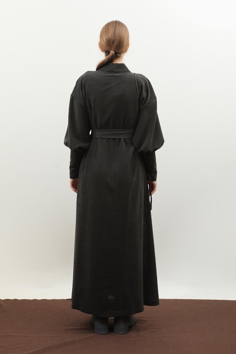 Çantalı Abaya Takım Antrasit