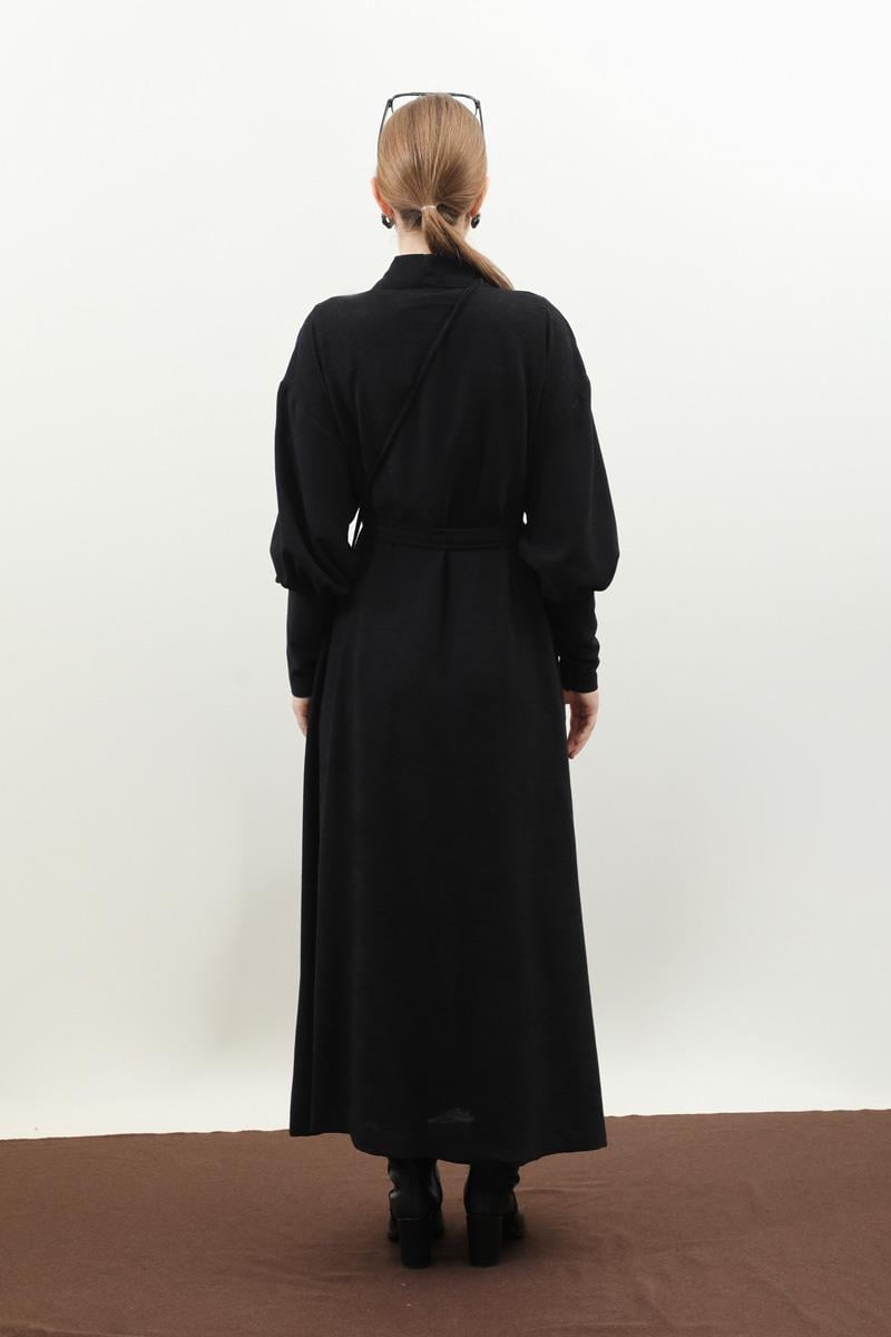 Çantalı Abaya Takım Siyah