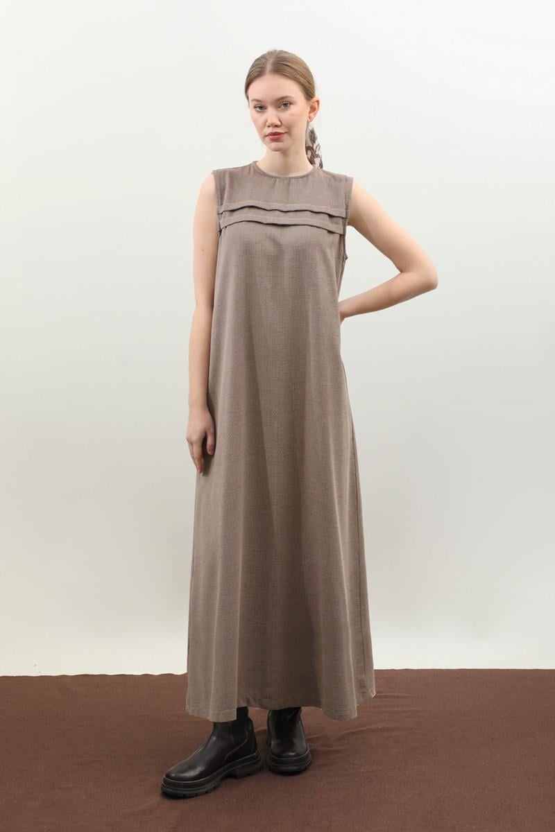 Çantalı Abaya Takım Vizon