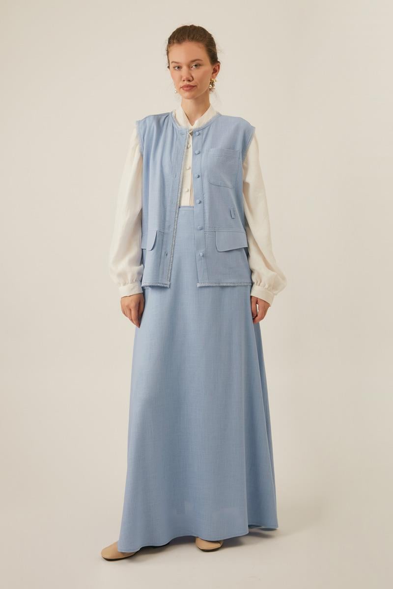 Cepli Viscon Keten Takım Bebe Mavisi