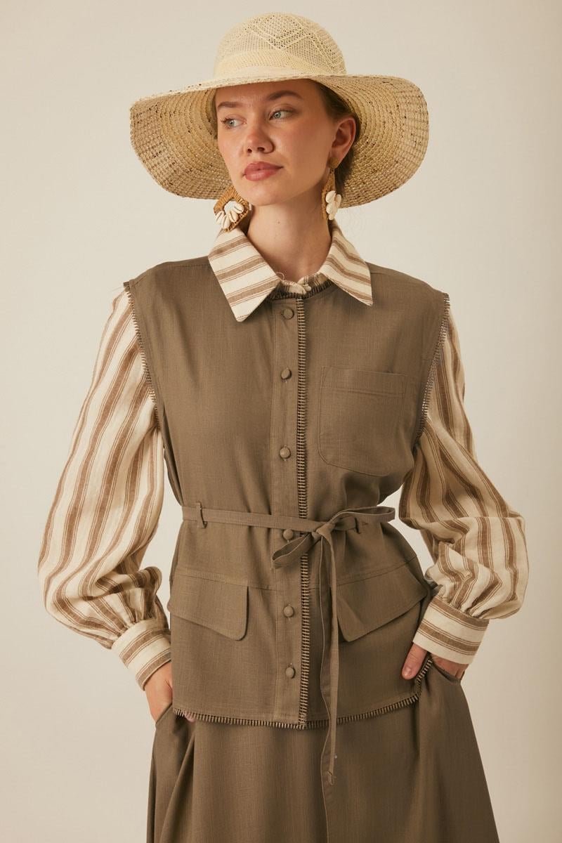 Cepli Viscon Keten Takım Toprak