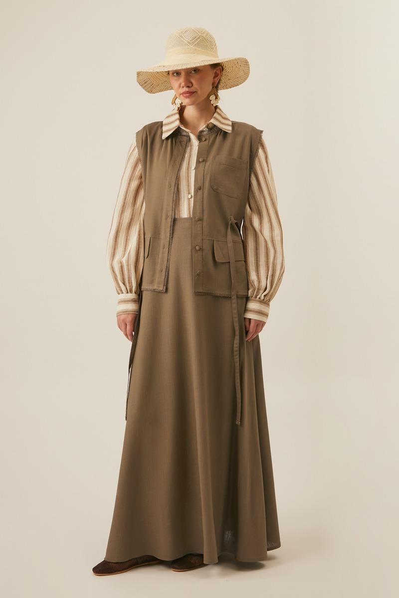 Cepli Viscon Keten Takım Toprak