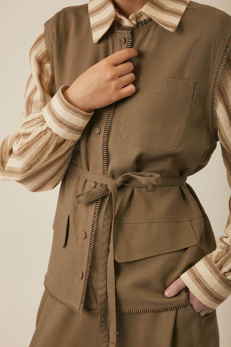 Cepli Viscon Keten Takım Toprak