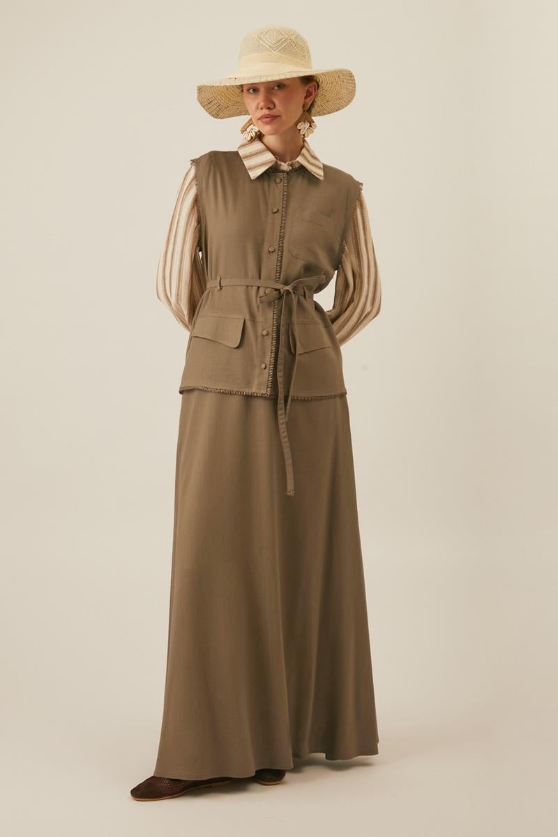 Cepli Viscon Keten Takım Toprak