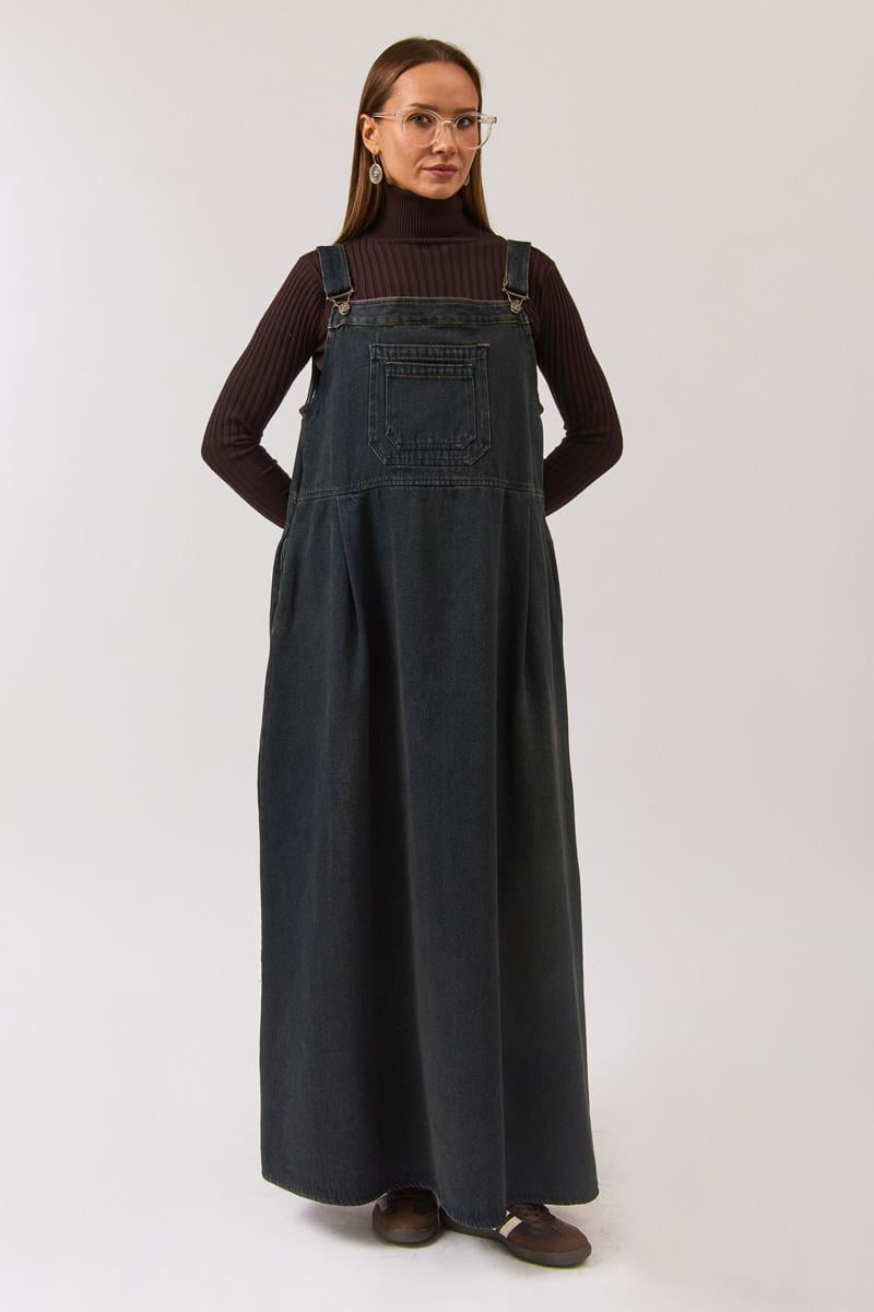 Çift Cepli Denim Jile Koyu Mavi