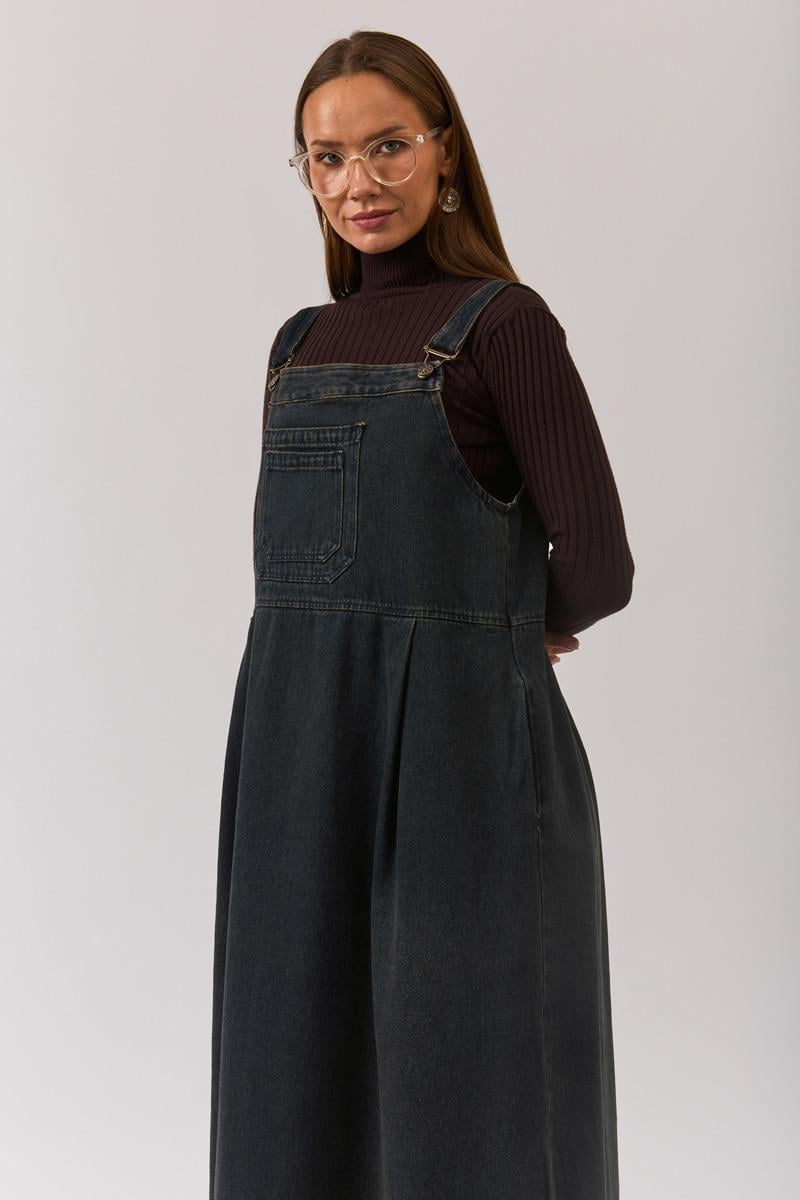 Çift Cepli Denim Jile Koyu Mavi