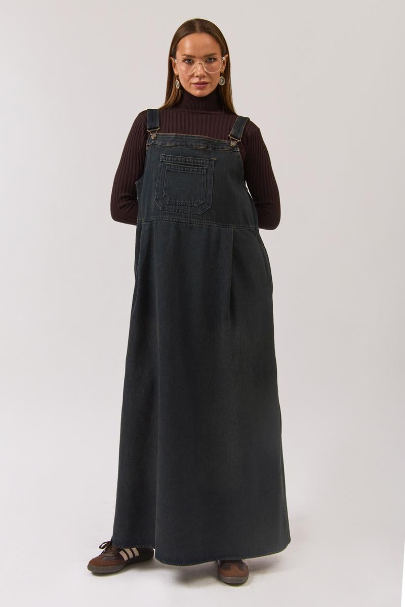 Çift Cepli Denim Jile Koyu Mavi