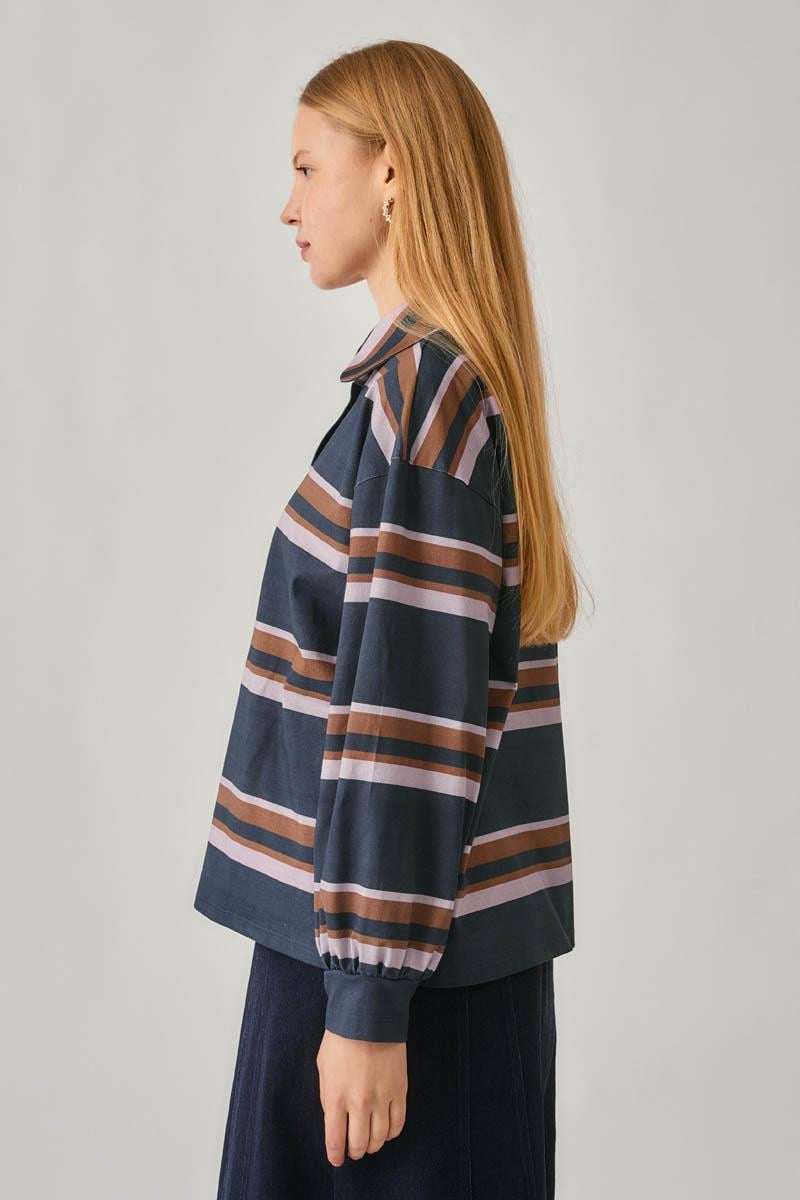 Çizgi Baskılı Sweatshirt Lacivert