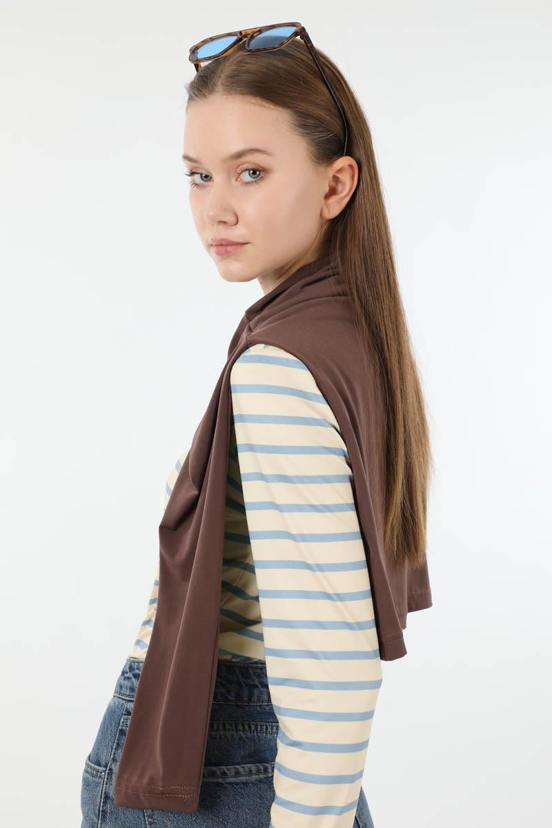 Çizgili Body Bebe Mavisi