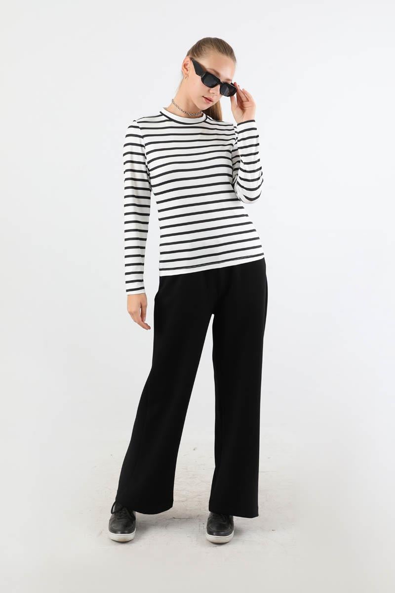 Çizgili Body Siyah